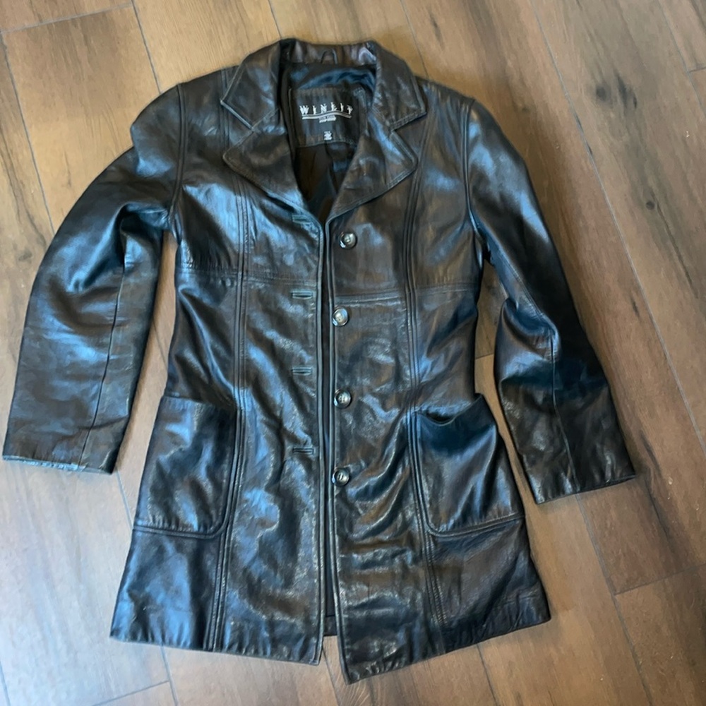 Vintage 90s Winlit leather trench